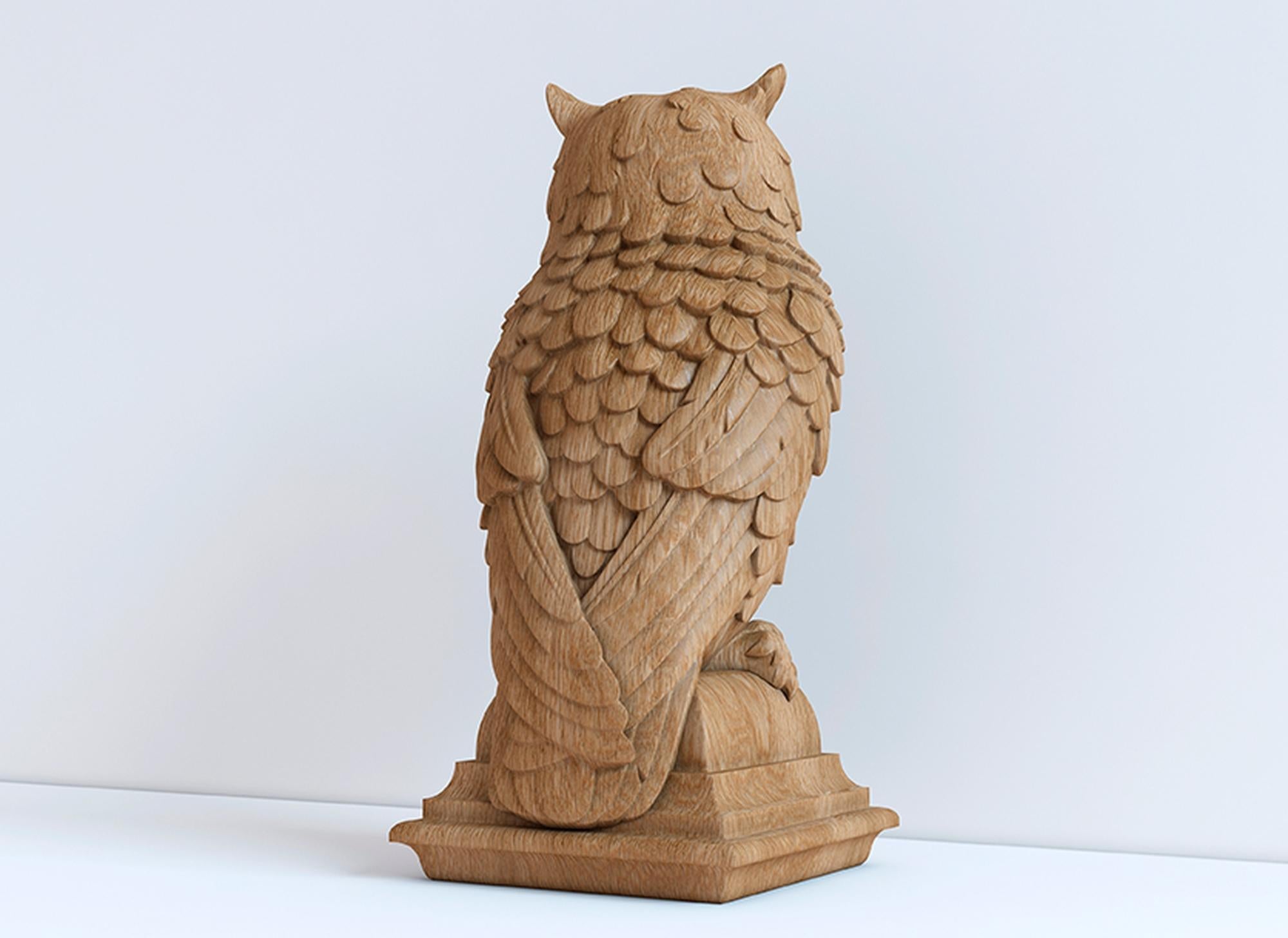 wooden owl carving