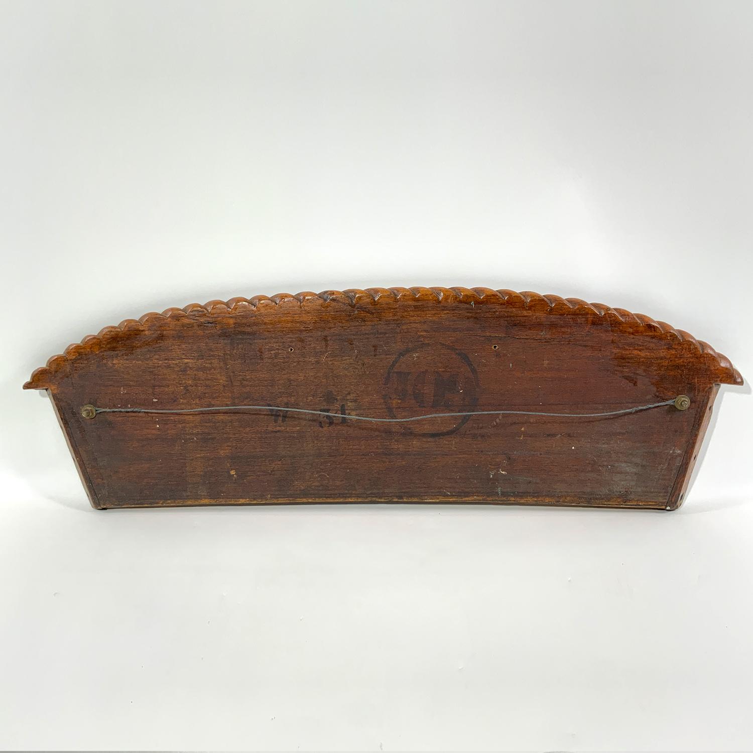 Norwegian Carved Wood Sternboard from Captain's Gig On 