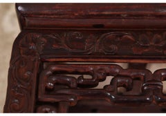 Carved Wood Stone Top Table or Stand