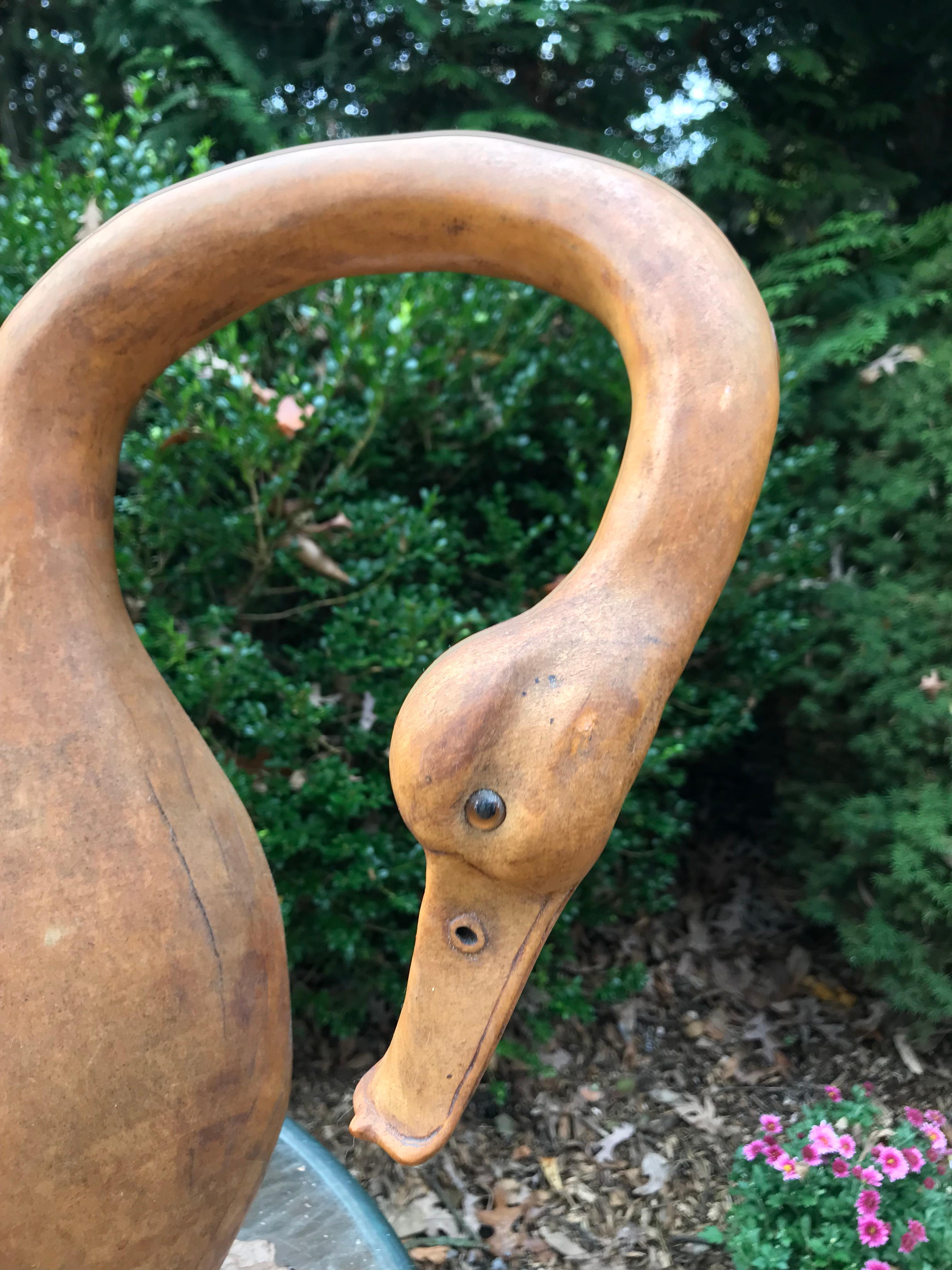 American Carved Wood Swan For Sale