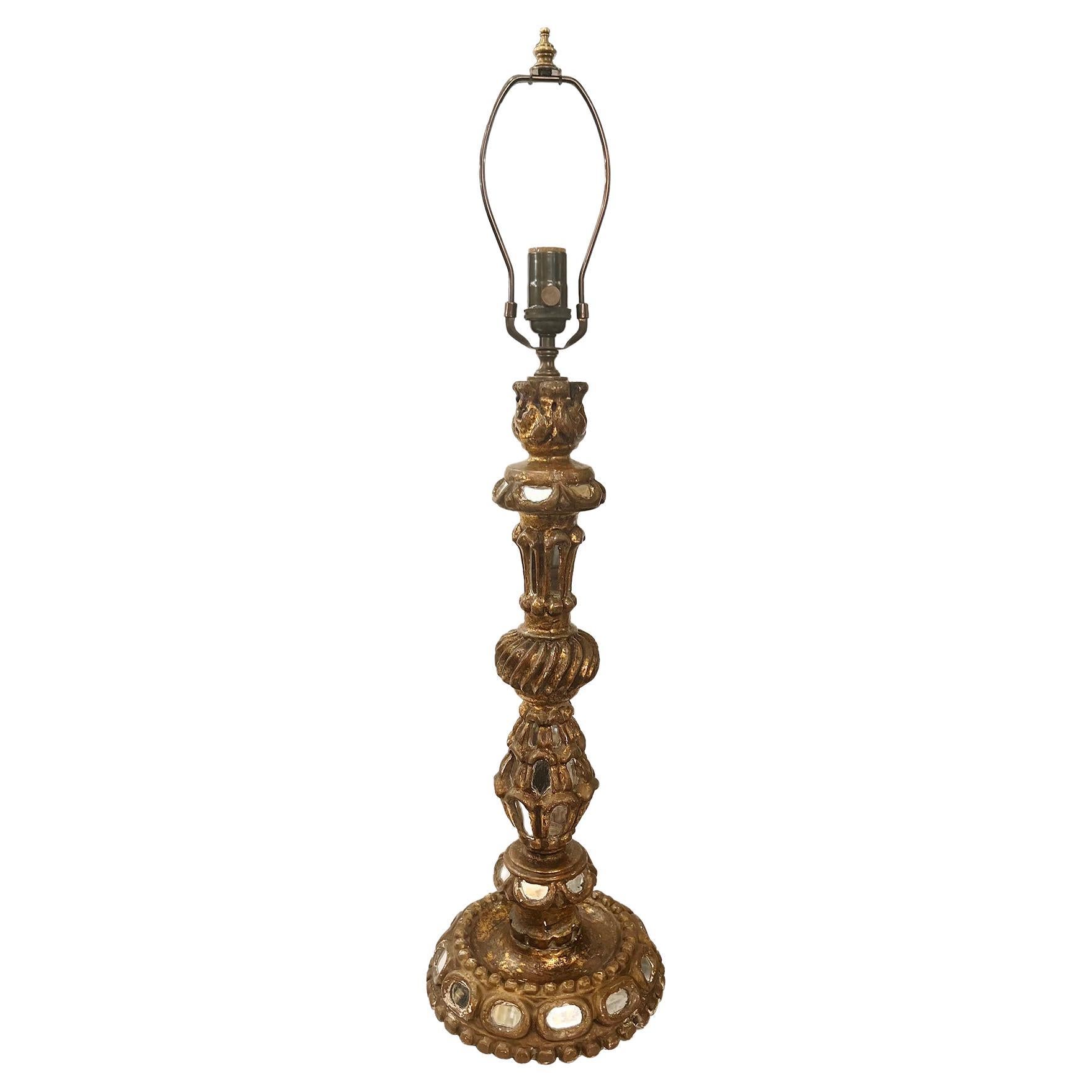 Carved wood Table lamps For Sale