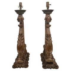 Carved Wood Table Lamps