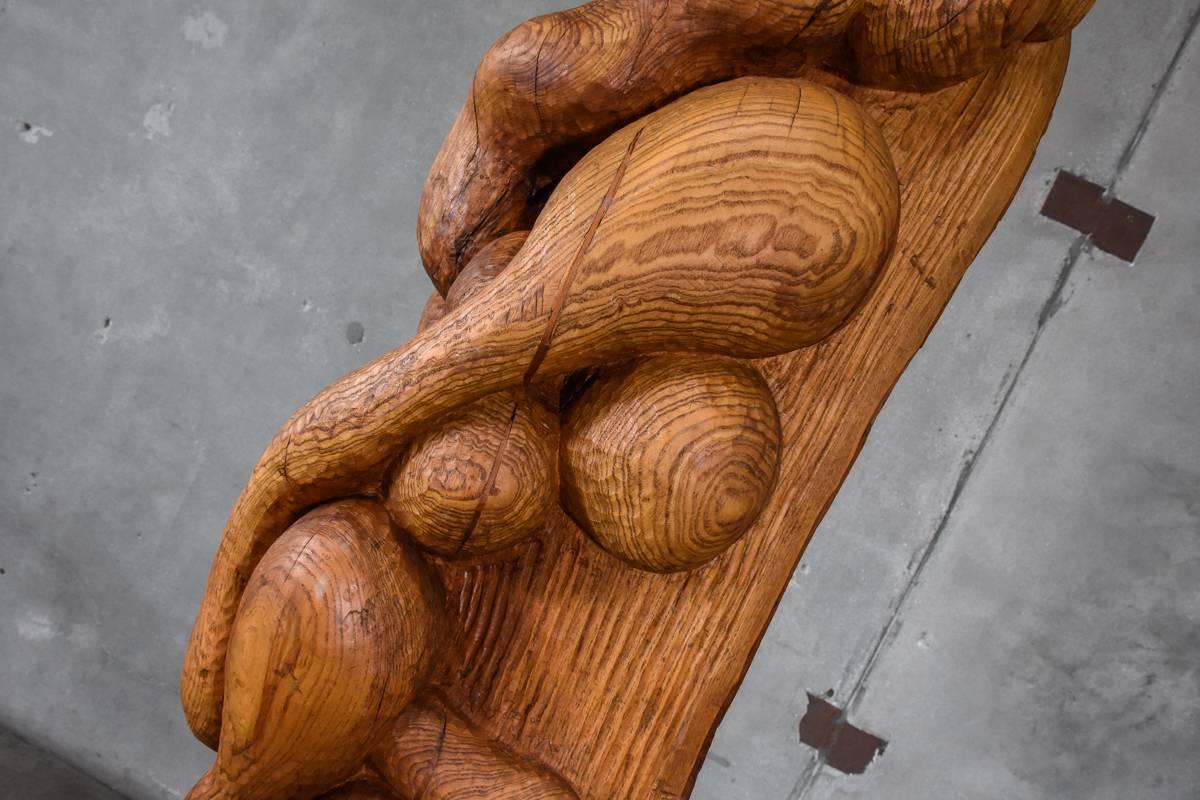Carved Wood Totemic Sculpture by Les Bruning For Sale 4