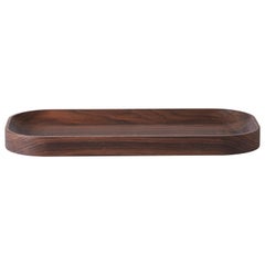 Carved Wood Tray in Oval Walnut by Welling / Ludvik for Warm Nordic