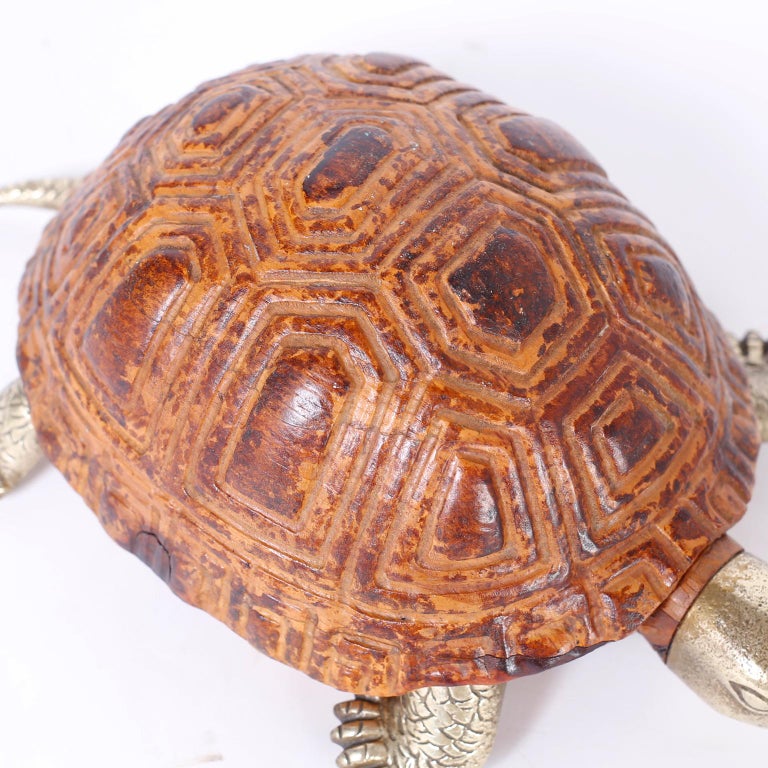 Carved Wood Turtle at 1stDibs