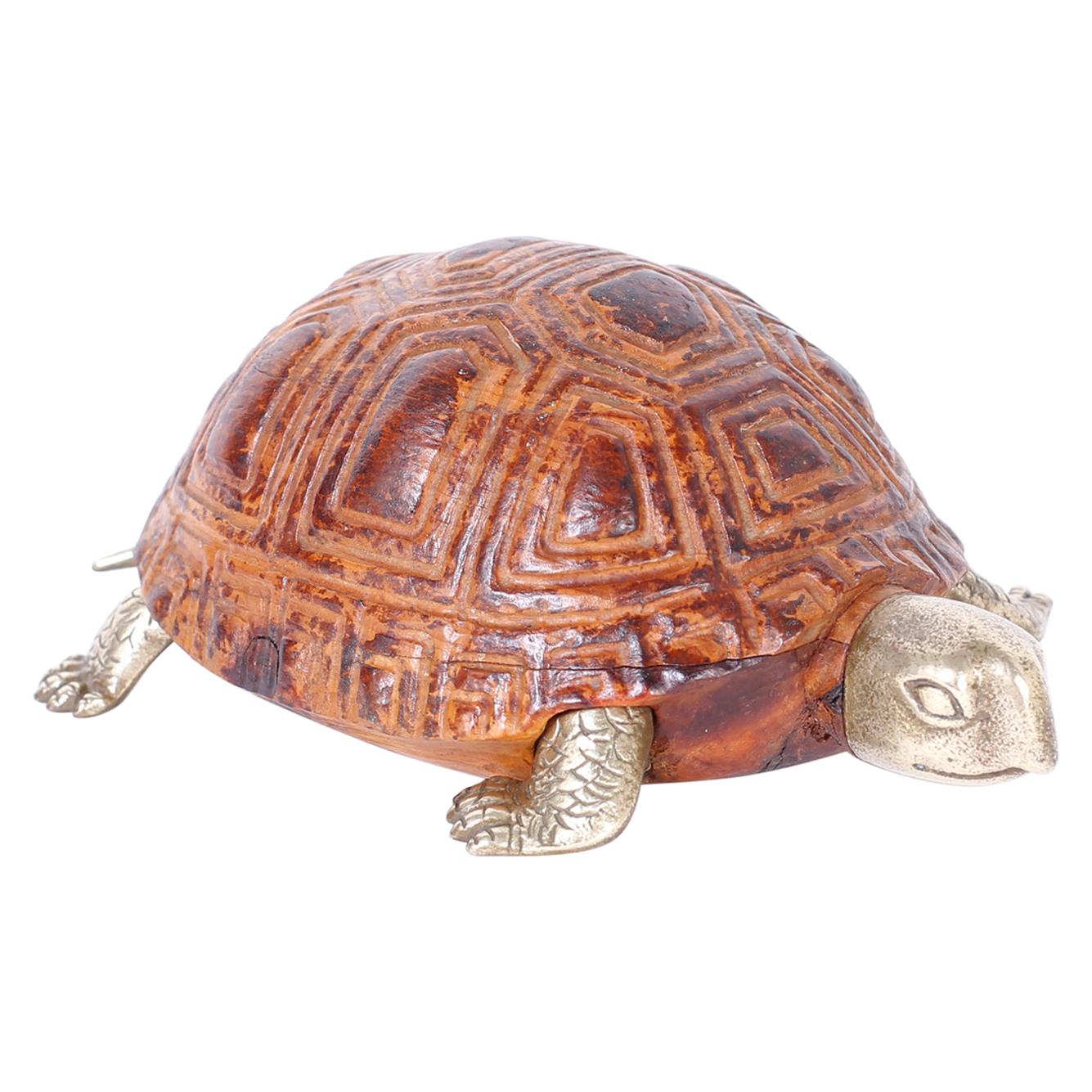 Carved Wood Turtle at 1stDibs