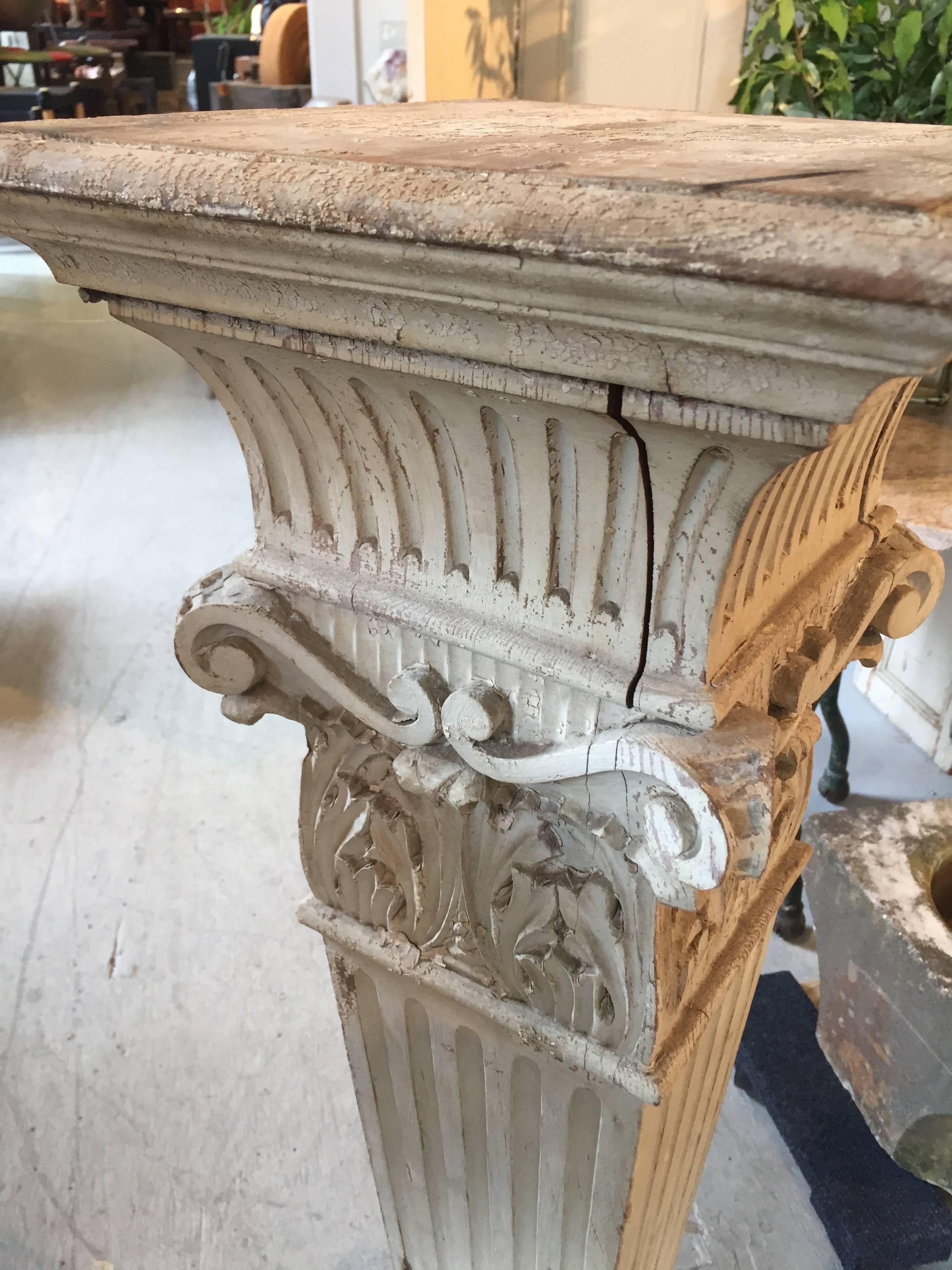 Late 19th Century Carved Wood Victorian Pedestal For Sale