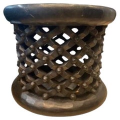 Carved Wood vintage hand carved Bamileke stool or table