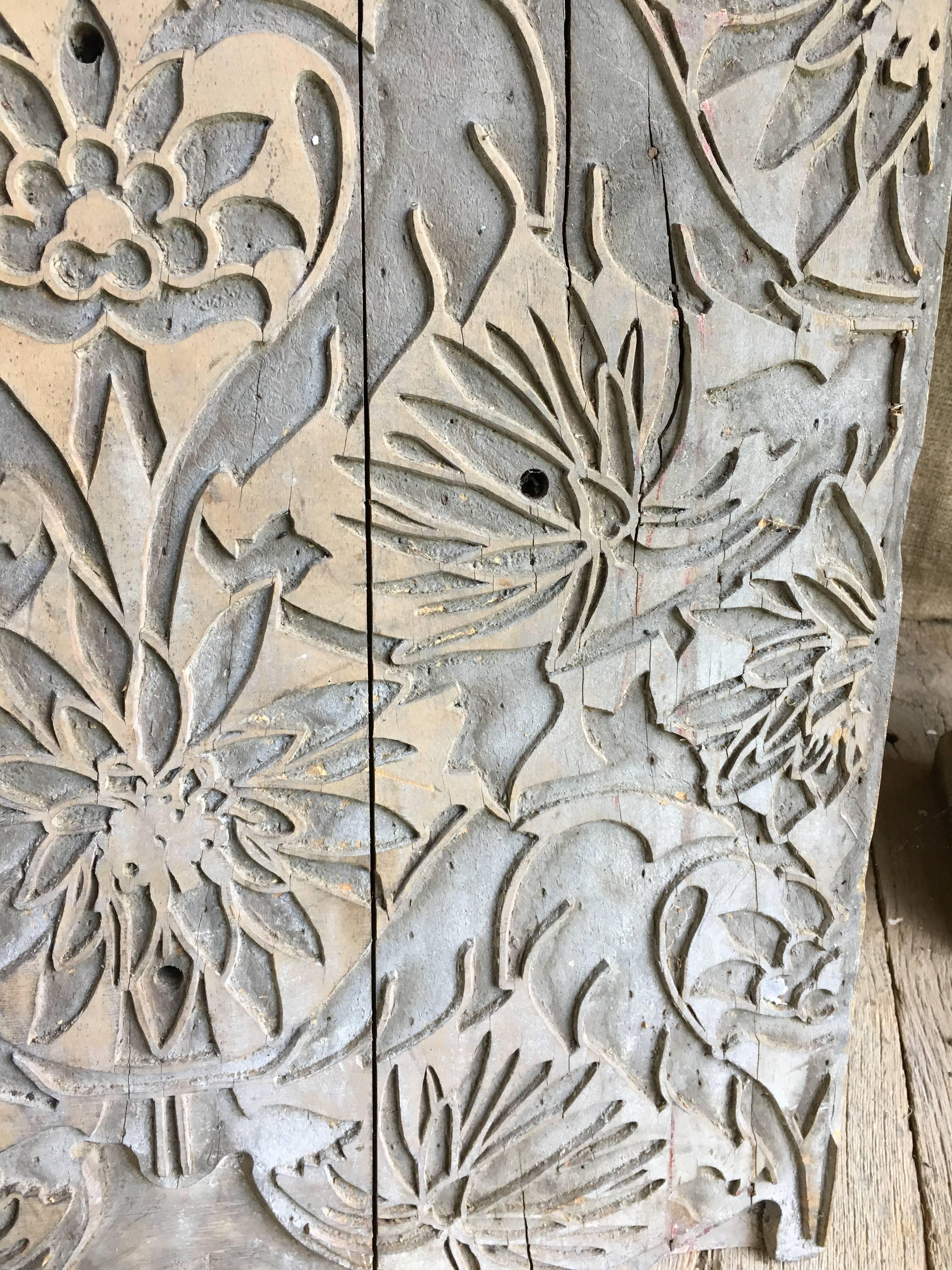 Arts and Crafts Carved Wood Wallpaper Printing Block