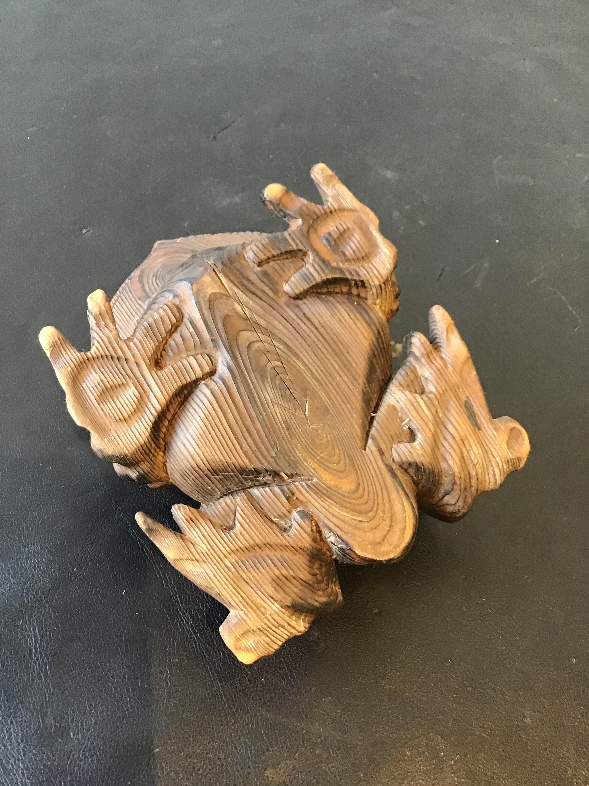 Carved Wood Wart Frog 4