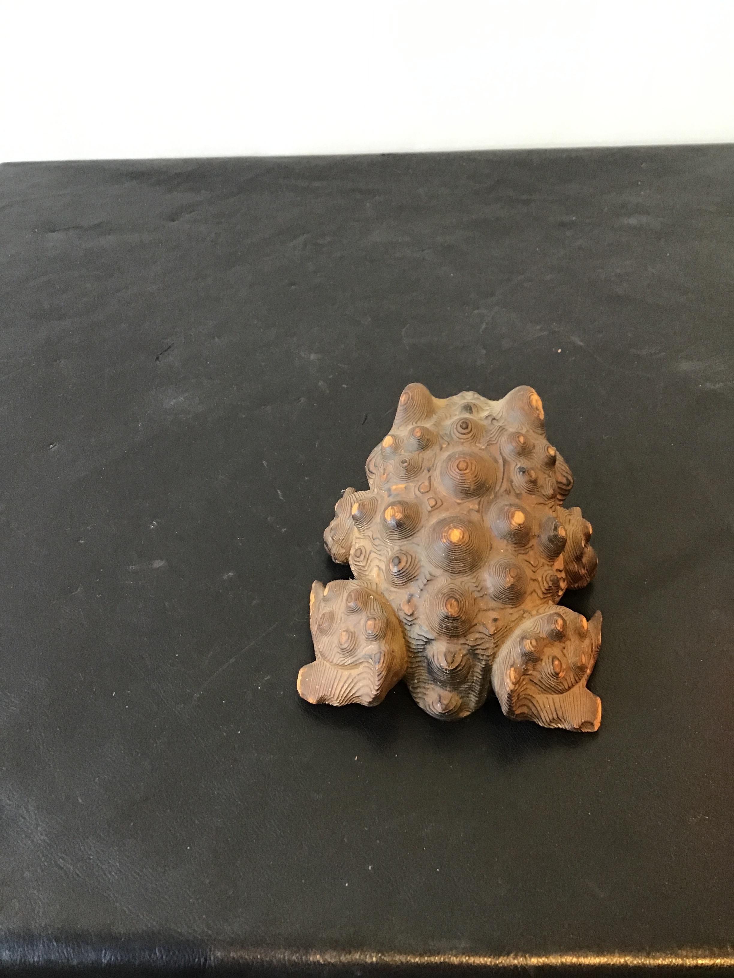 Carved Wood Wart Frog 5