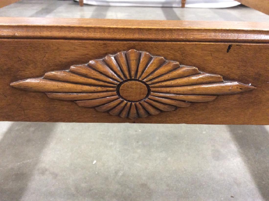 Carved Wood with Caned Headboard Bed Stand 1