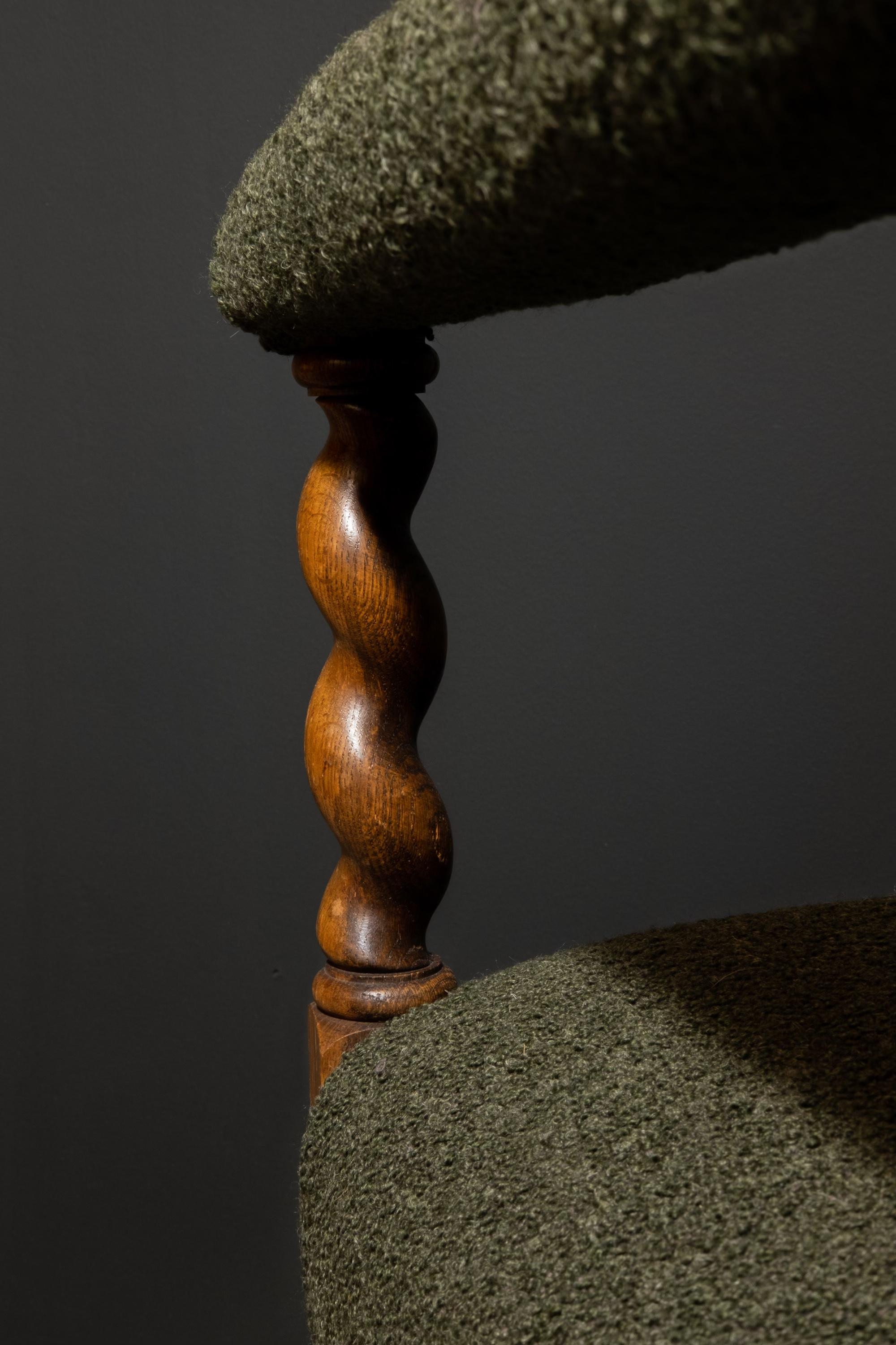 Carved Wooden Armchair  In Good Condition For Sale In Hägersten, SE