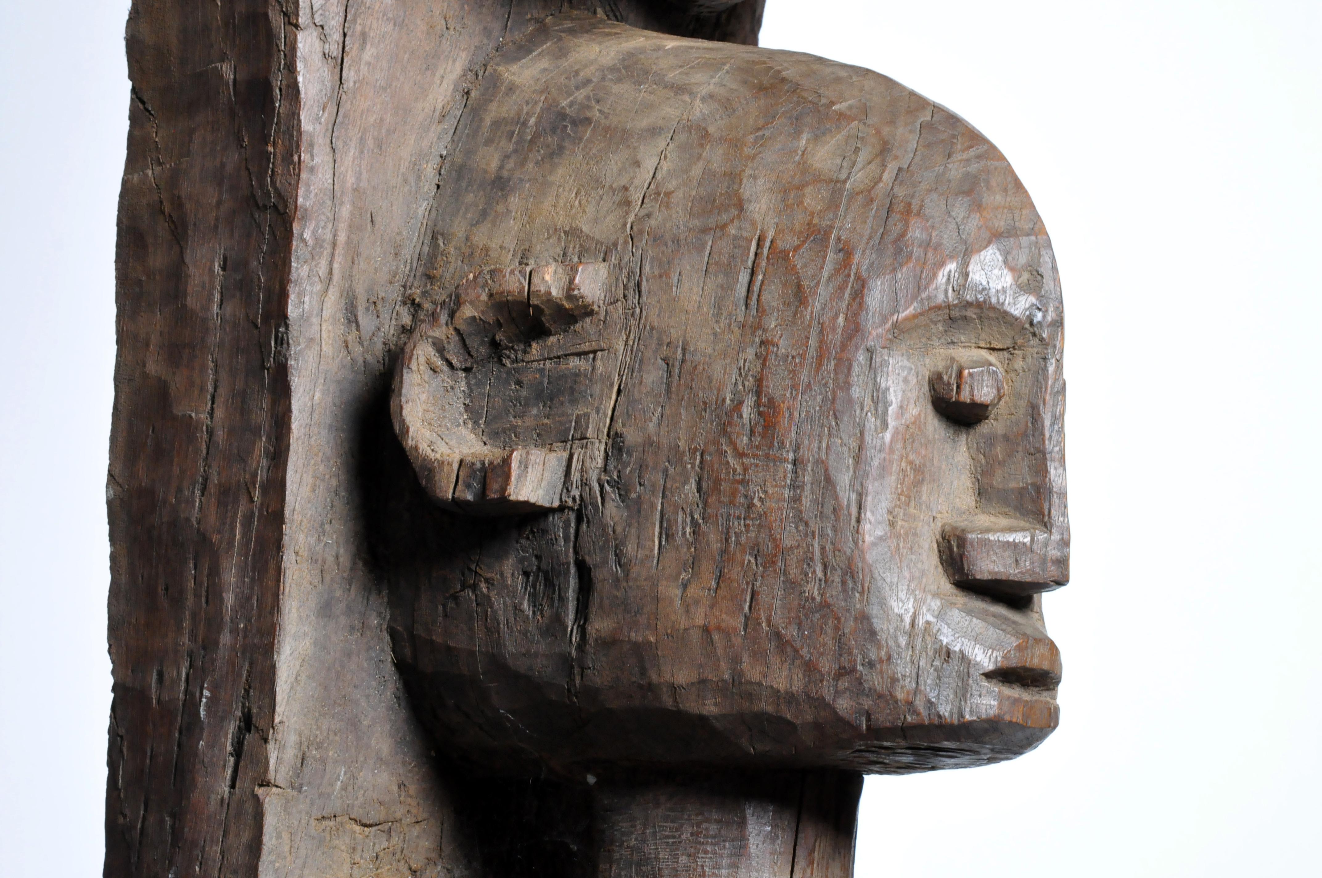 Carved Wooden Bamana Tribe Style Post For Sale 7