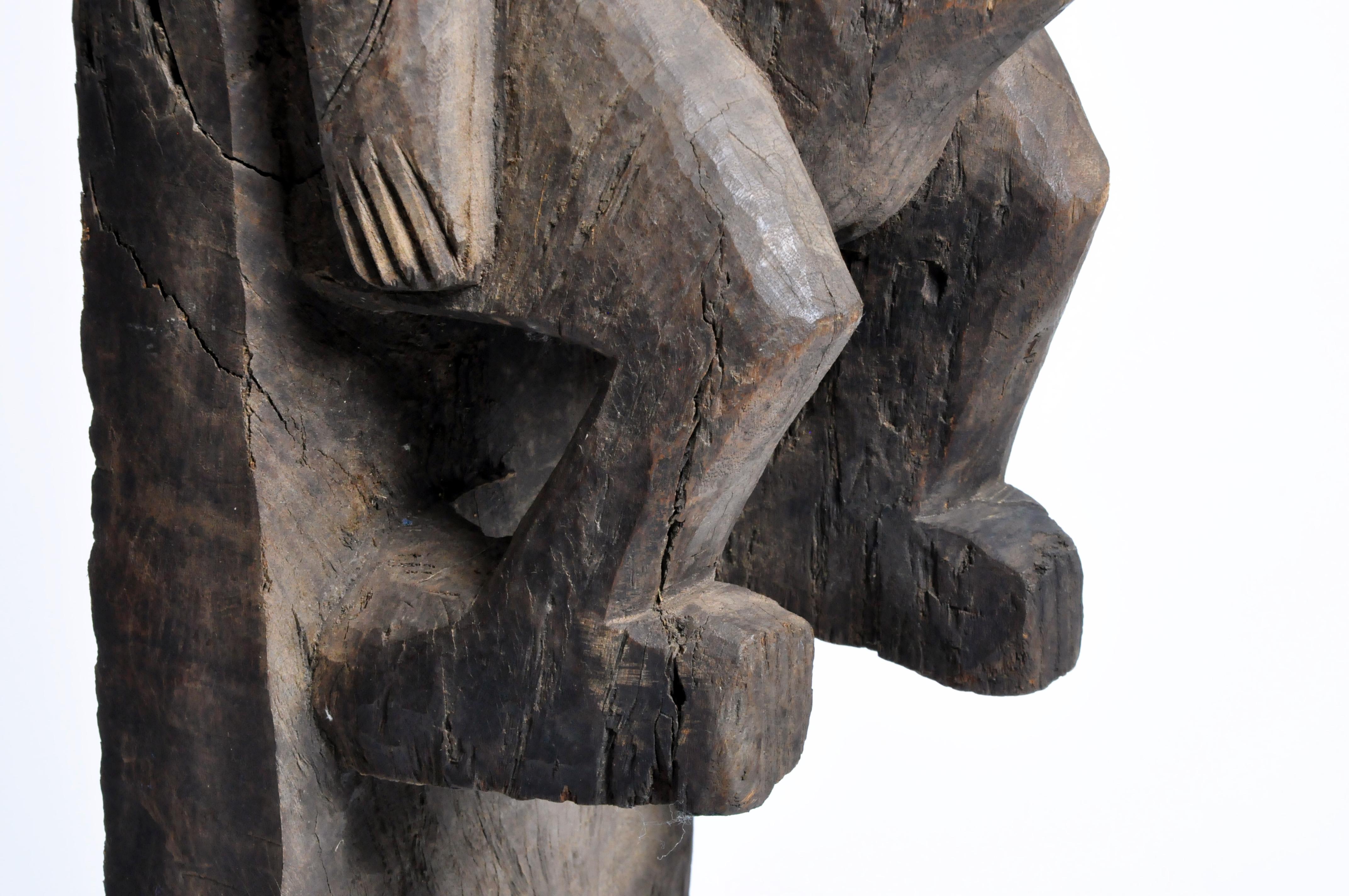 Poteau en bois sculpté de style tribe Bamana en vente 10