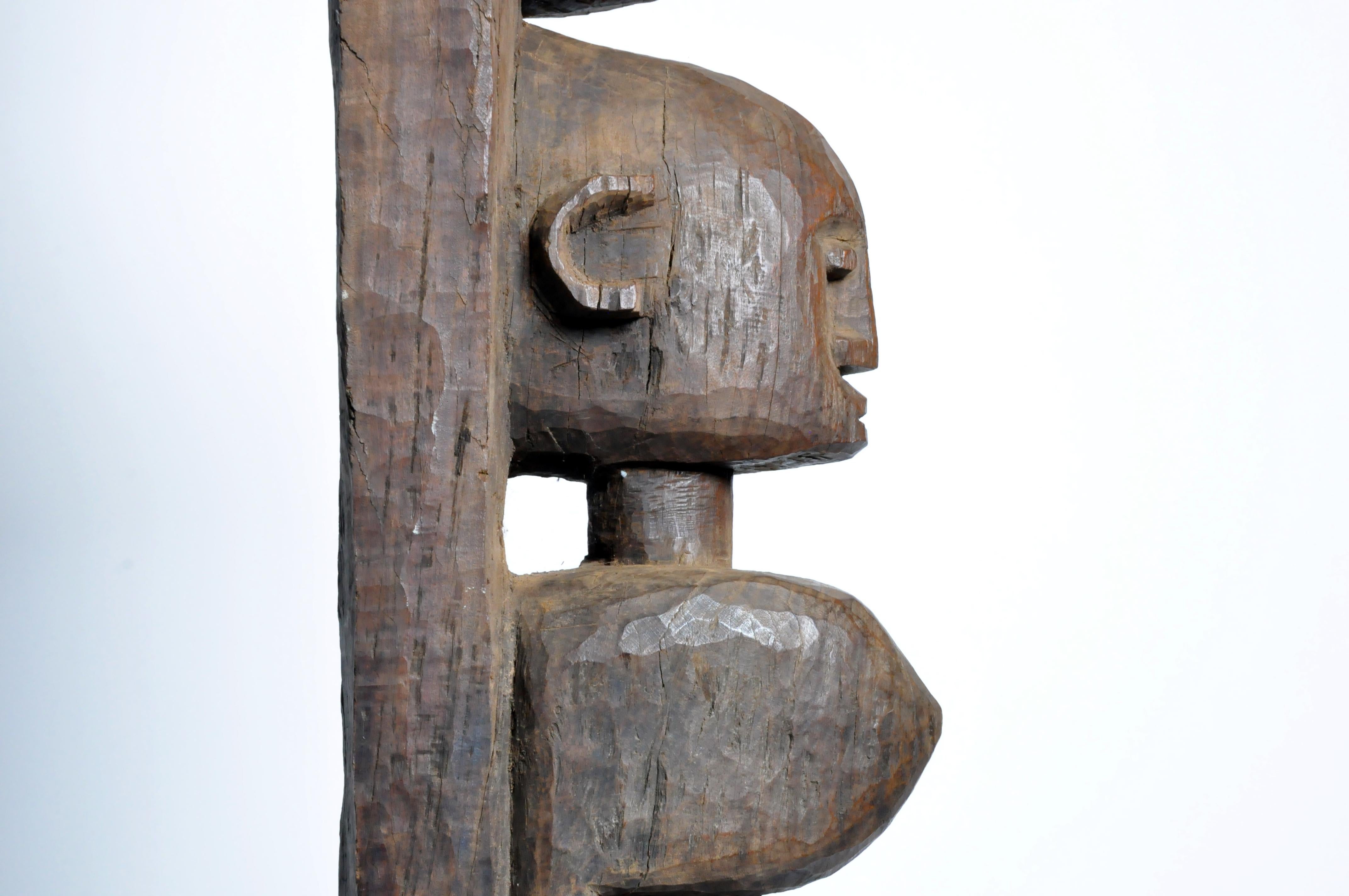 Carved Wooden Bamana Tribe Style Post For Sale 11
