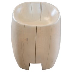 Carved Wooden Barrel Chair