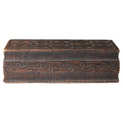 Carved wooden box 60's folk art