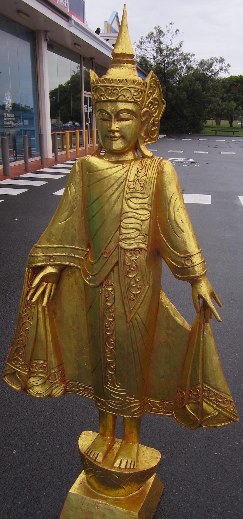 Thai Carved Wooden Buddha Statue For Sale