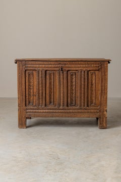 Carved Wooden Chest, Likely Spain or Southern France, 18th–19th Century