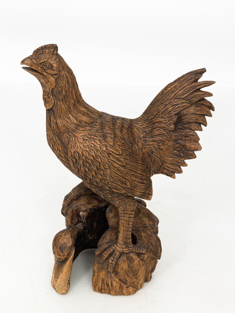 Carved Wooden Chicken For Sale at 1stDibs