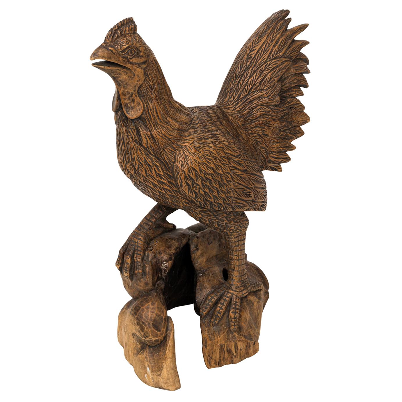 Carved Wooden Chicken For Sale