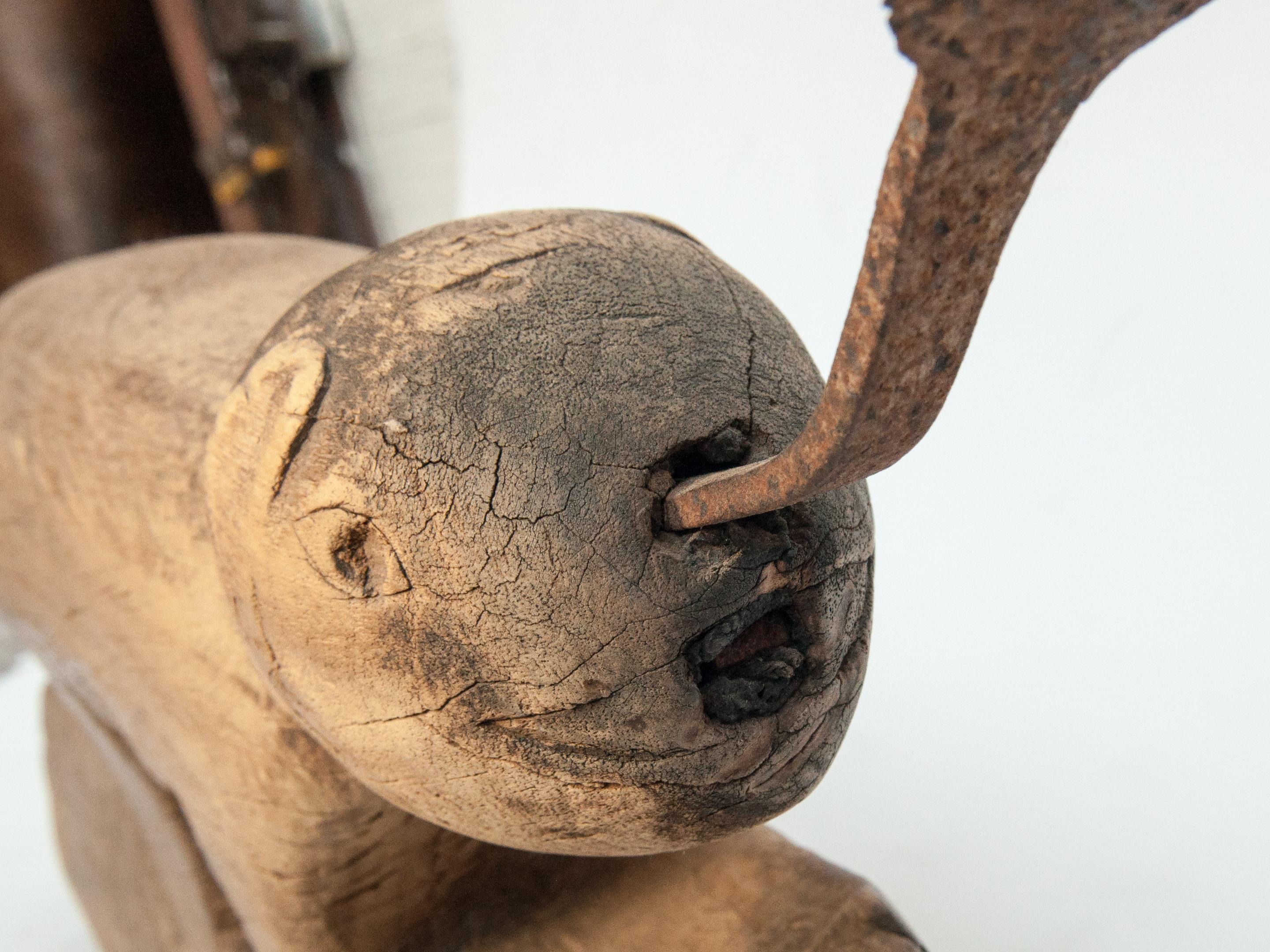 Carved Wooden Coconut Grater, Animal Motif, North Thailand, Mid-20th Century 9