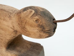 Carved Wooden Coconut Grater, Animal Motif, North Thailand, Mid-20th Century