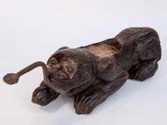 Carved Wooden Coconut Grater, Animal Motif, Thailand, Early to Mid-20th Century