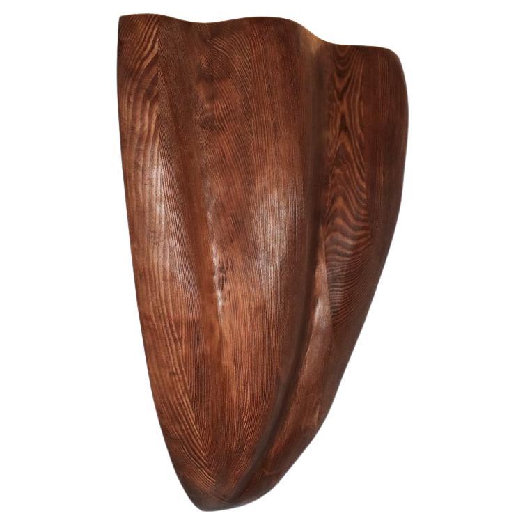 Carved wooden corner wall light by Vincent Vincent