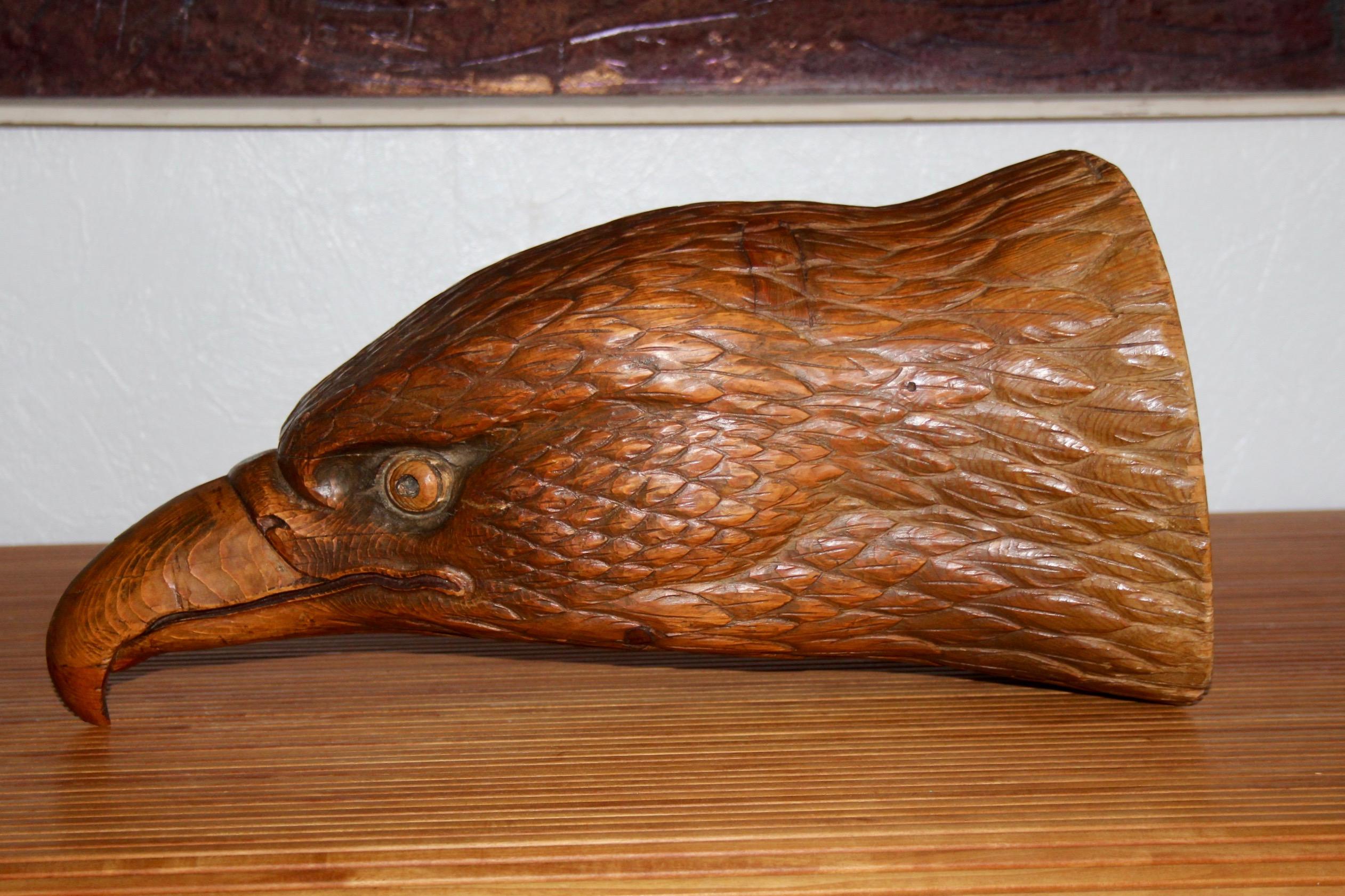 carved wooden eagle head 5