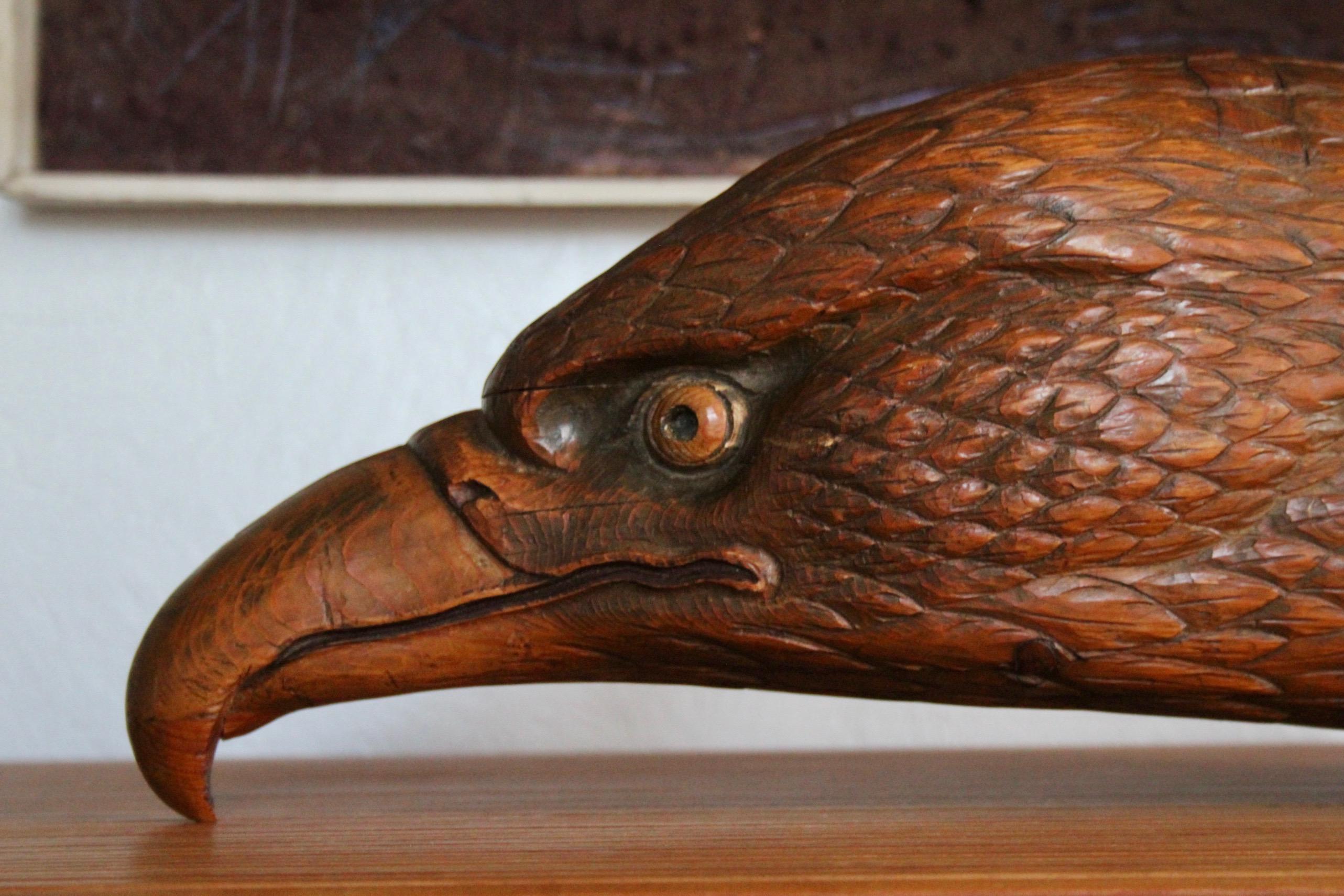 carved wooden eagle head 6