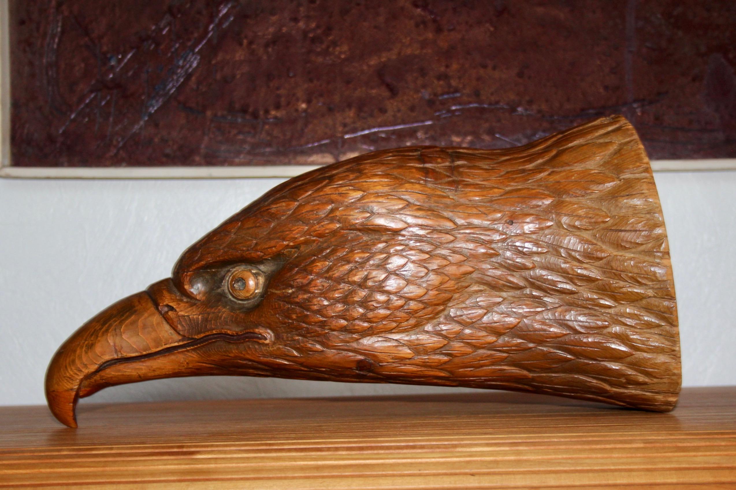 carved wooden eagle head 8