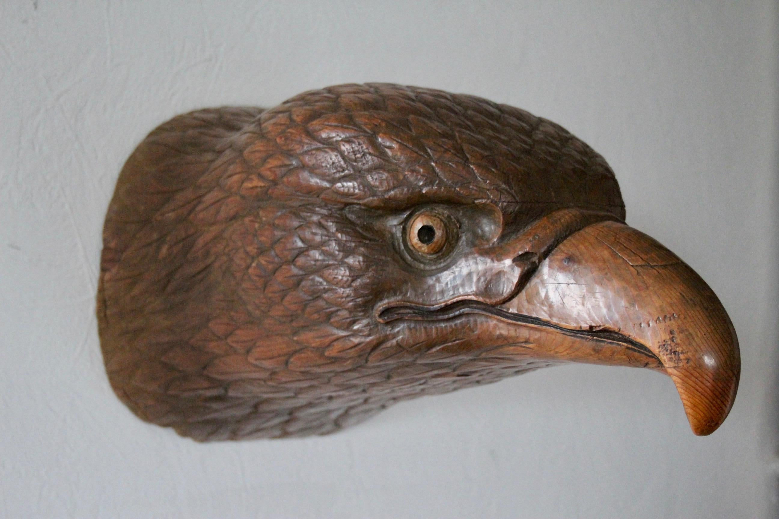 carved wooden eagle head In Good Condition In grand Lancy, CH
