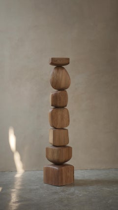 Carved Wooden Elegance Still Stand No72: Abstract Totem by Joel Escalona