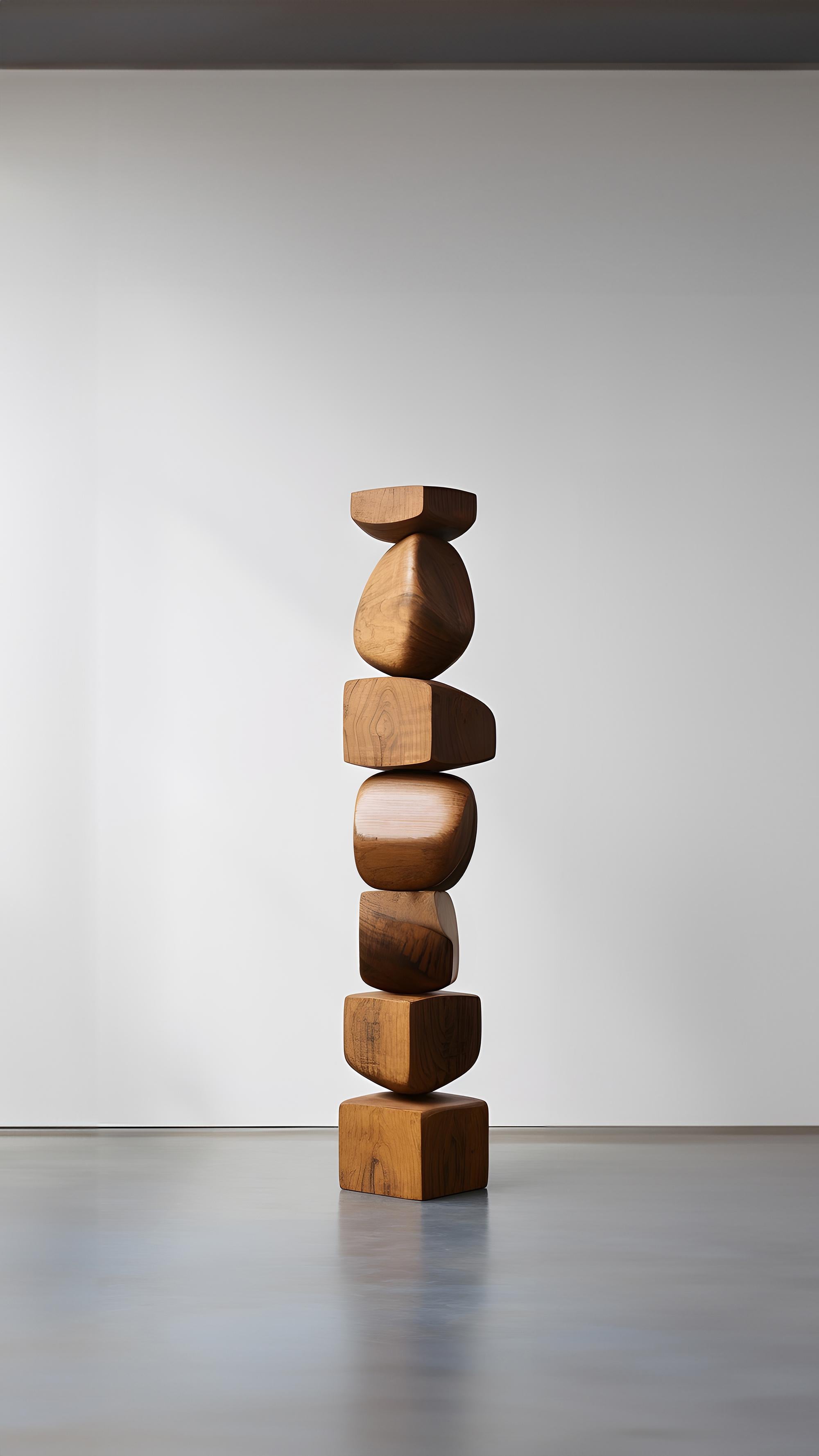 Hand-Crafted Carved Wooden Elegance Still Stand No72: Abstract Totem by Joel Escalona For Sale