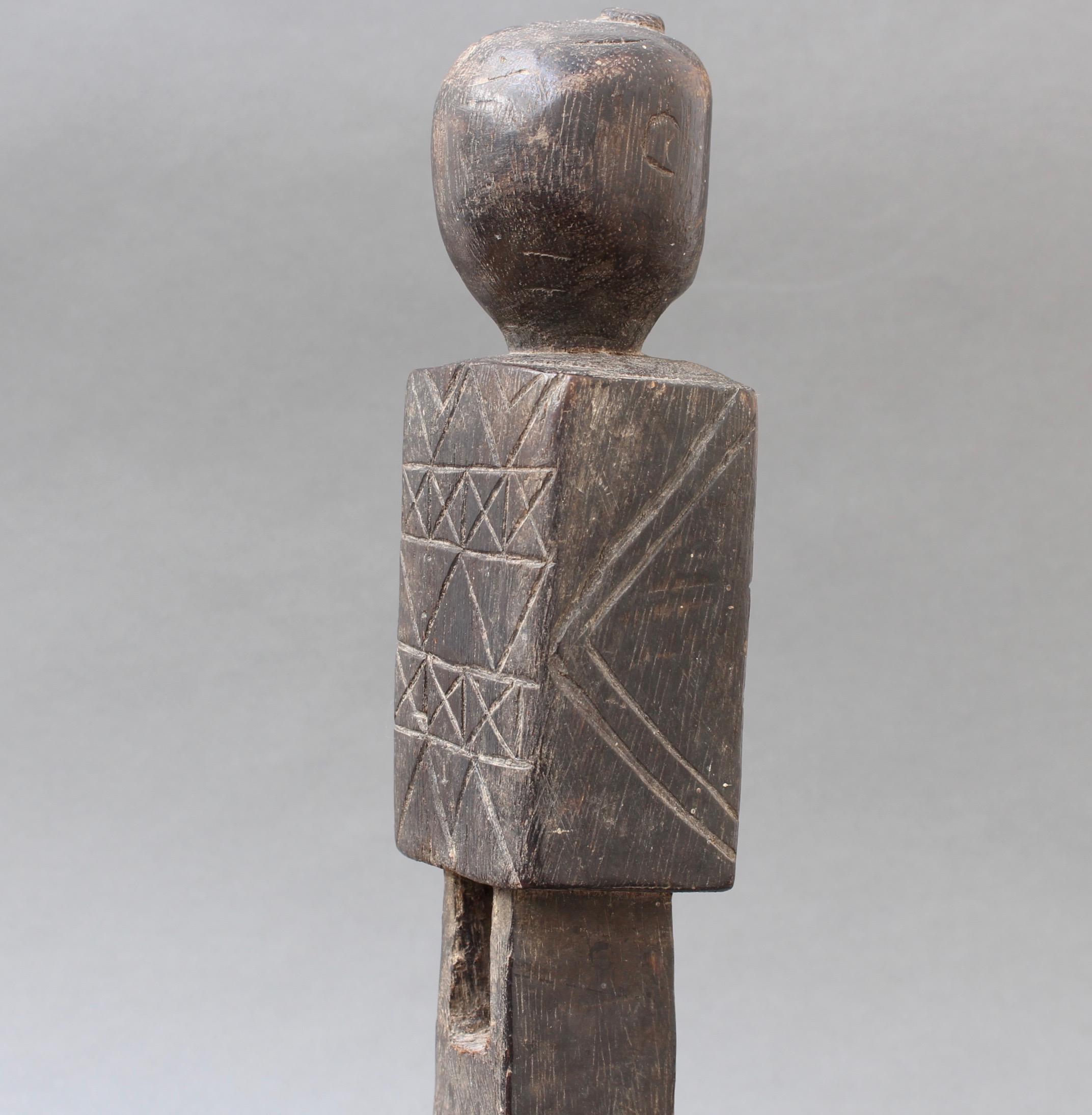 Carved Wooden Figure from Nias, Indonesia, circa 1960s-1970s For Sale 4