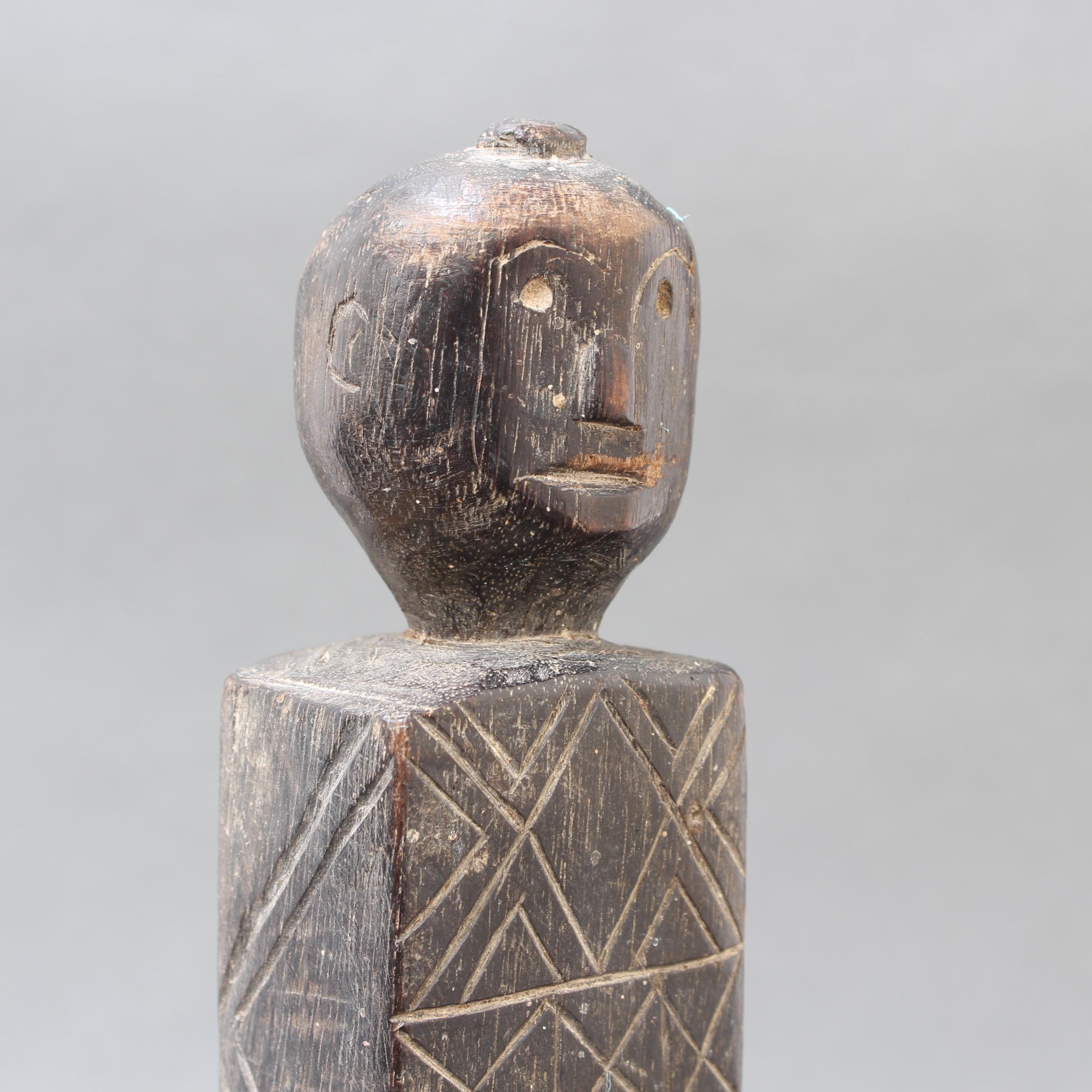 Carved Wooden Figure from Nias, Indonesia, circa 1960s-1970s For Sale 13