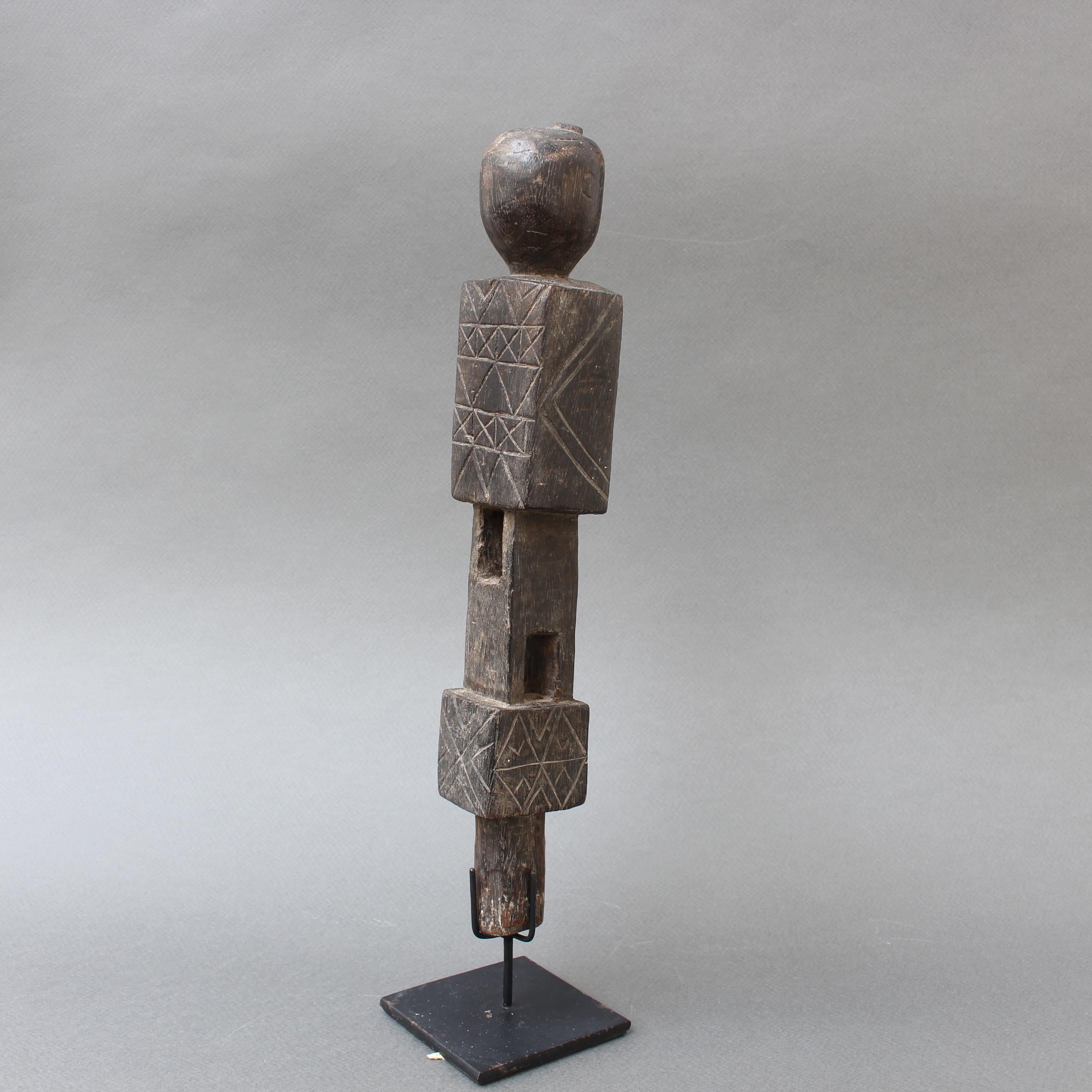 Hand-Carved Carved Wooden Figure from Nias, Indonesia, circa 1960s-1970s For Sale