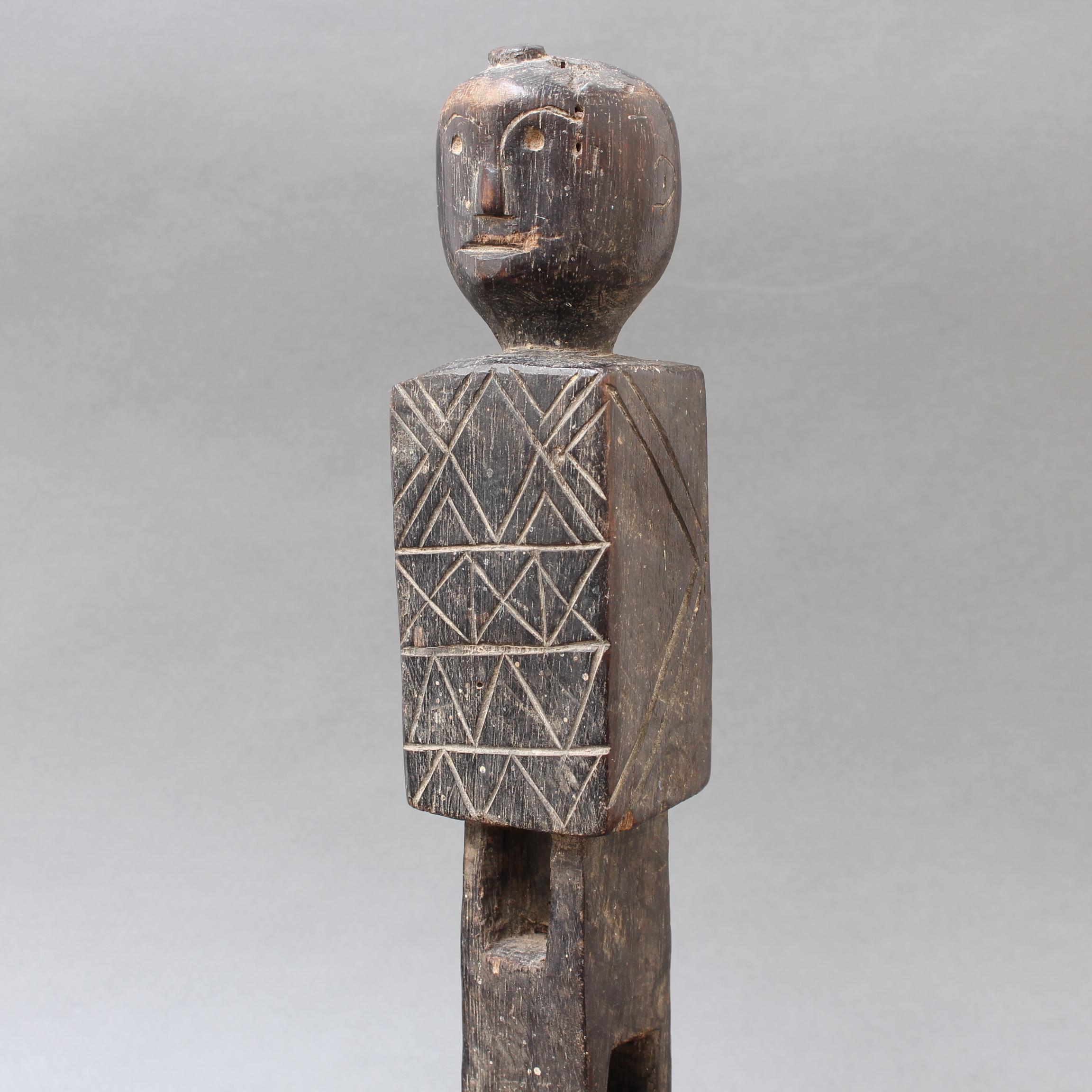 Carved Wooden Figure from Nias, Indonesia, circa 1960s-1970s For Sale 1