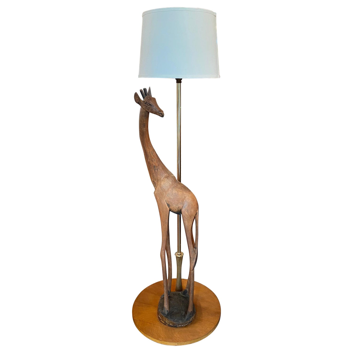 Carved Wooden Giraffe Floor Lamp at 1stDibs | giraffe lamp floor, vintage giraffe  lamp, wooden giraffe lamp