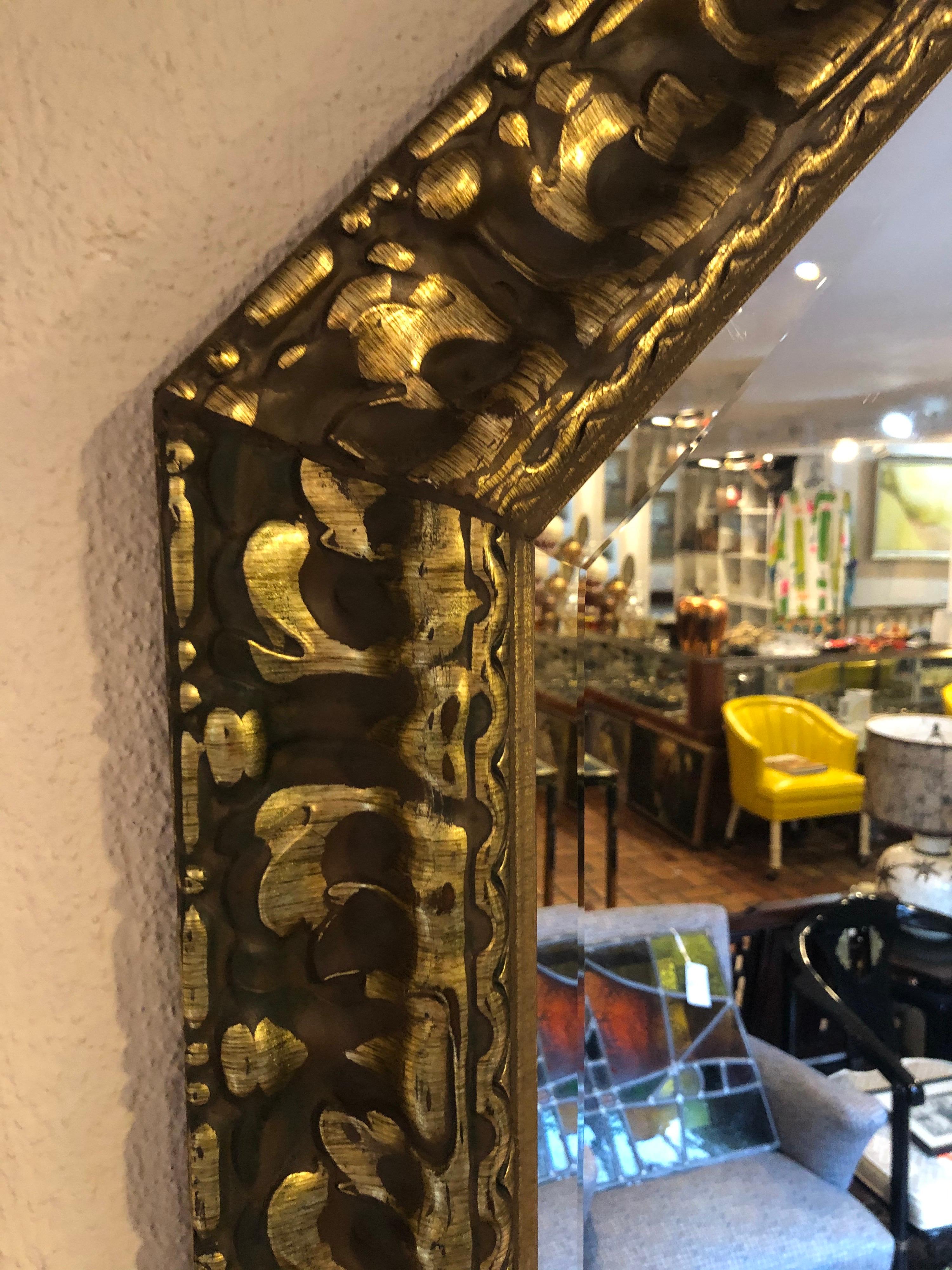 Carved Wooden Gold Leaf Mirror For Sale 4