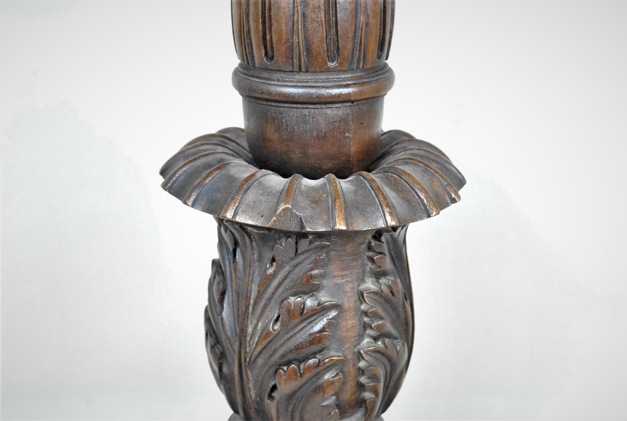 Carved Wooden Gueridon, Italian Folk Art, 19th Century For Sale 9