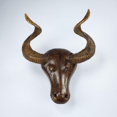 Geschnitzte Hebridenwidder Trophäenhalterung aus Holz