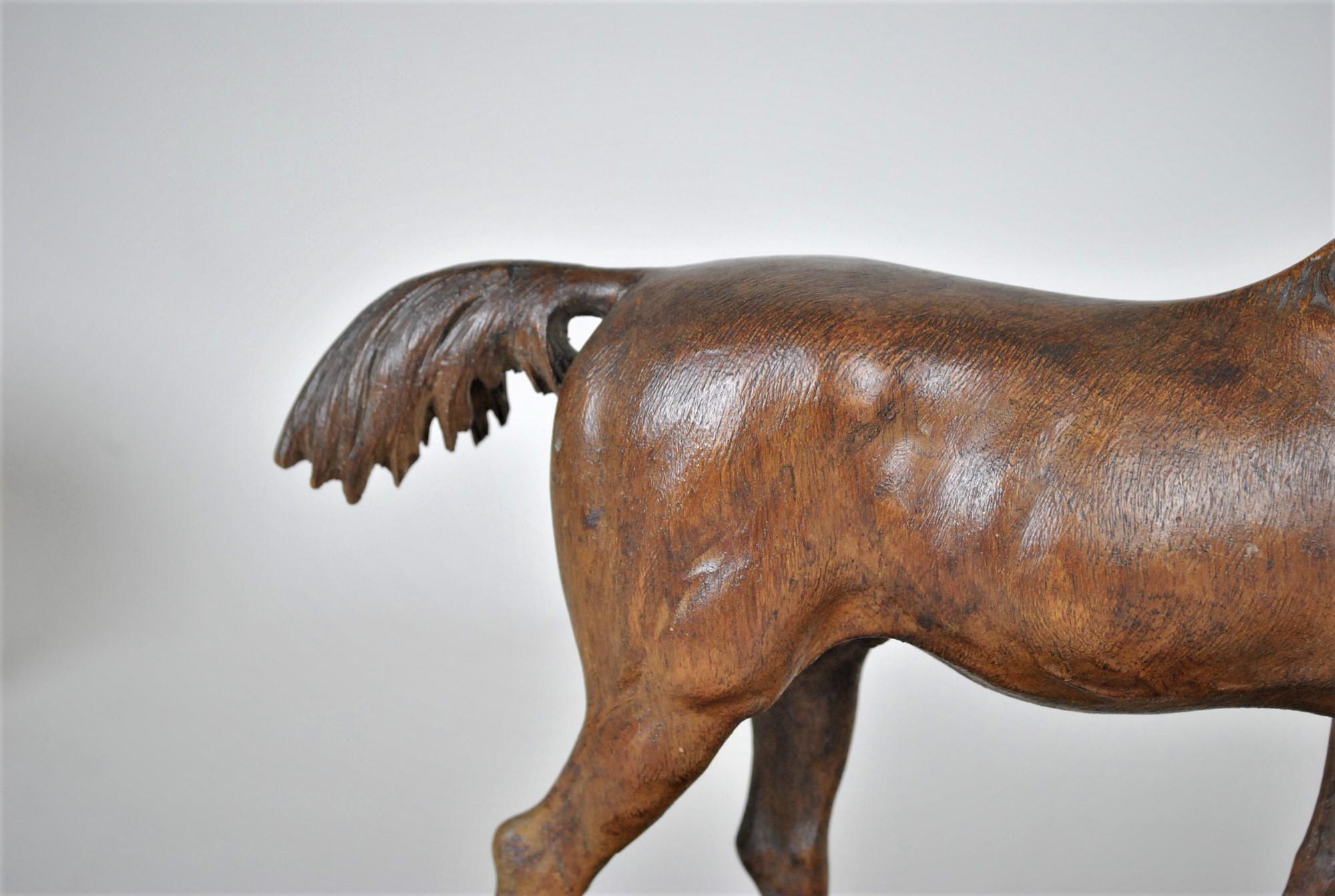 Carved Wooden Horse, Black Forest, 19th Century For Sale 6