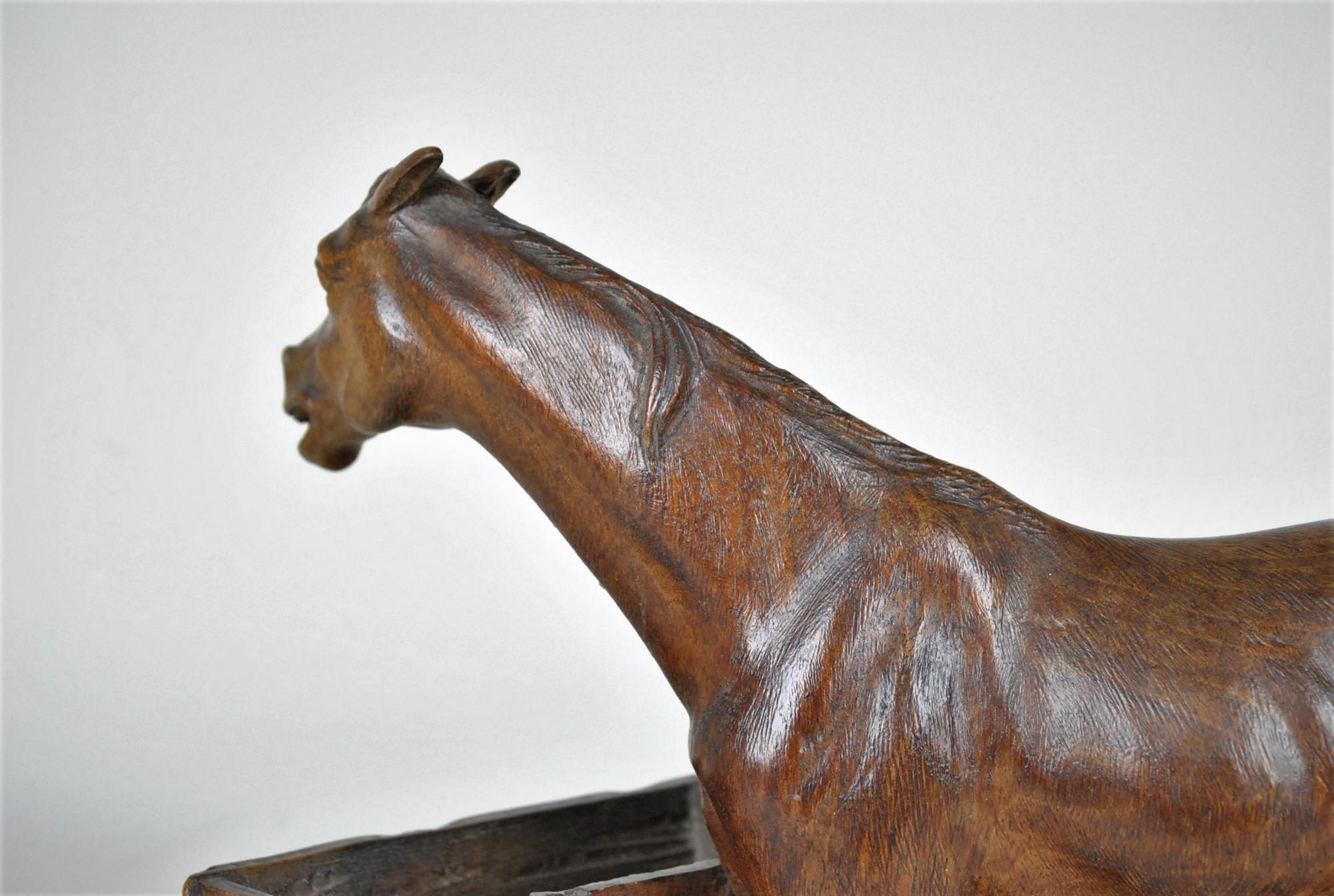 Carved Wooden Horse, Black Forest, 19th Century For Sale 1