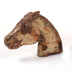 Carved Wooden Horse Head, Swedish Folk Ar