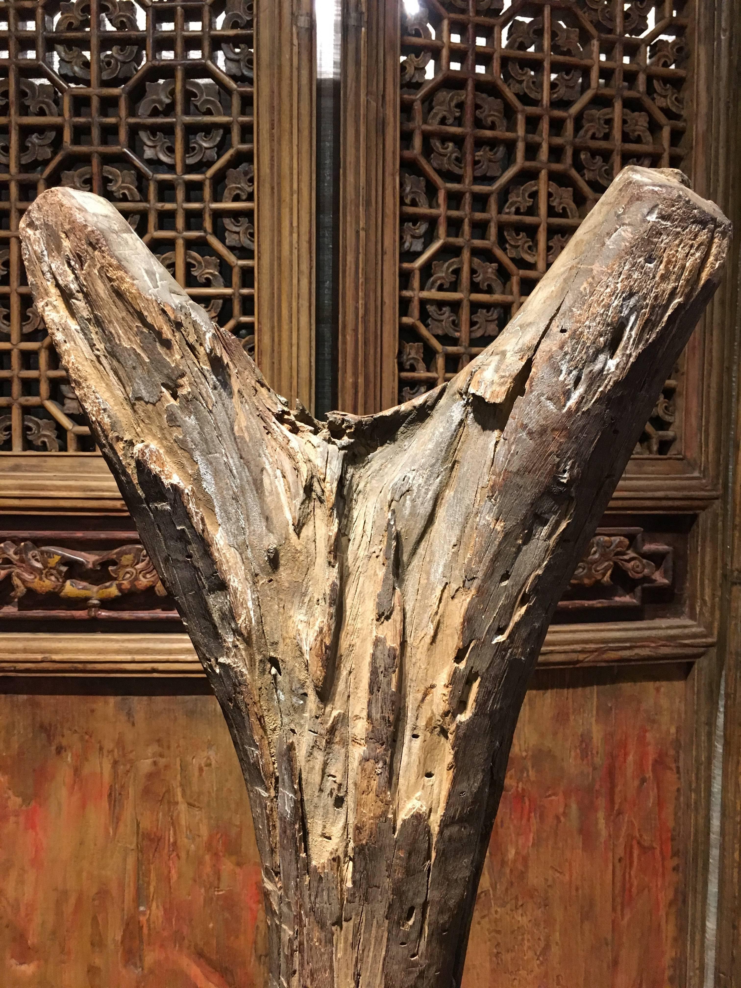 Carved Wooden Ladder, Dogon People, Mali, 20th Century or Earlier In Good Condition In Austin, TX