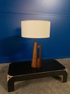 Carved wooden lamp, unique piece, French work