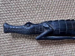 Carved Wooden Linear Alligator